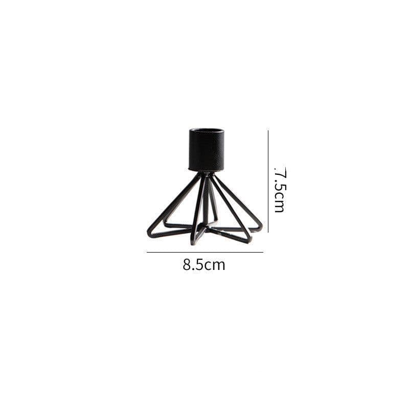image-Candle Holder Candlelight Dinner Props Romantic Iron Art Household Simple Single Head Candle Holder Black Candle Holder