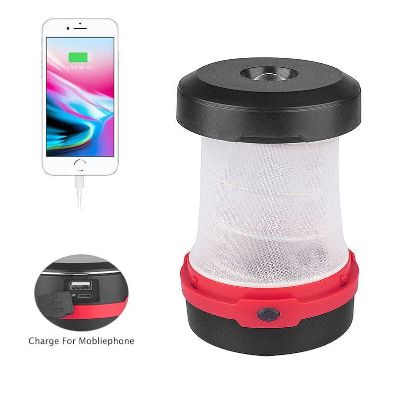image-Solar Camping Light Outdoor Portable USB Charging Folding LED Camping Light Shrink Hanging Plastic