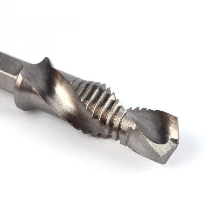 image-Cross-Border Hexagonal Shank Compound Tap High-Speed Steel Three-In-One Machine Tap Drill Bit Tapping Drill Integrated Spiral Tap
