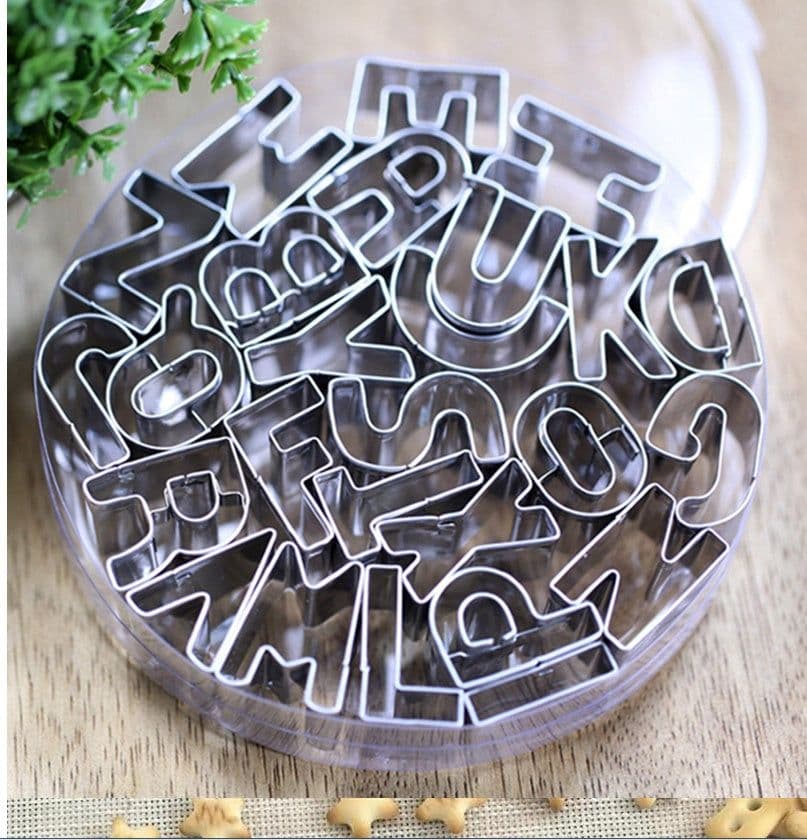 image-26 English Letters Stainless Steel Biscuit Mold Pineapple Mold Vegetable Cutting Cookie Mold Diy Baking Mold
