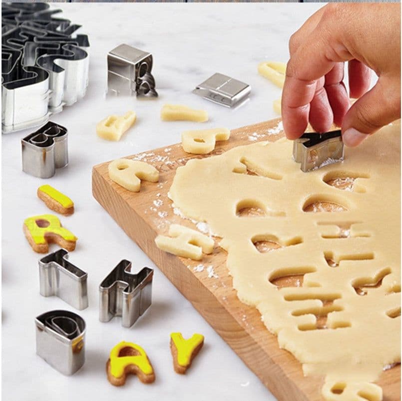 image-26 English Letters Stainless Steel Biscuit Mold Pineapple Mold Vegetable Cutting Cookie Mold Diy Baking Mold