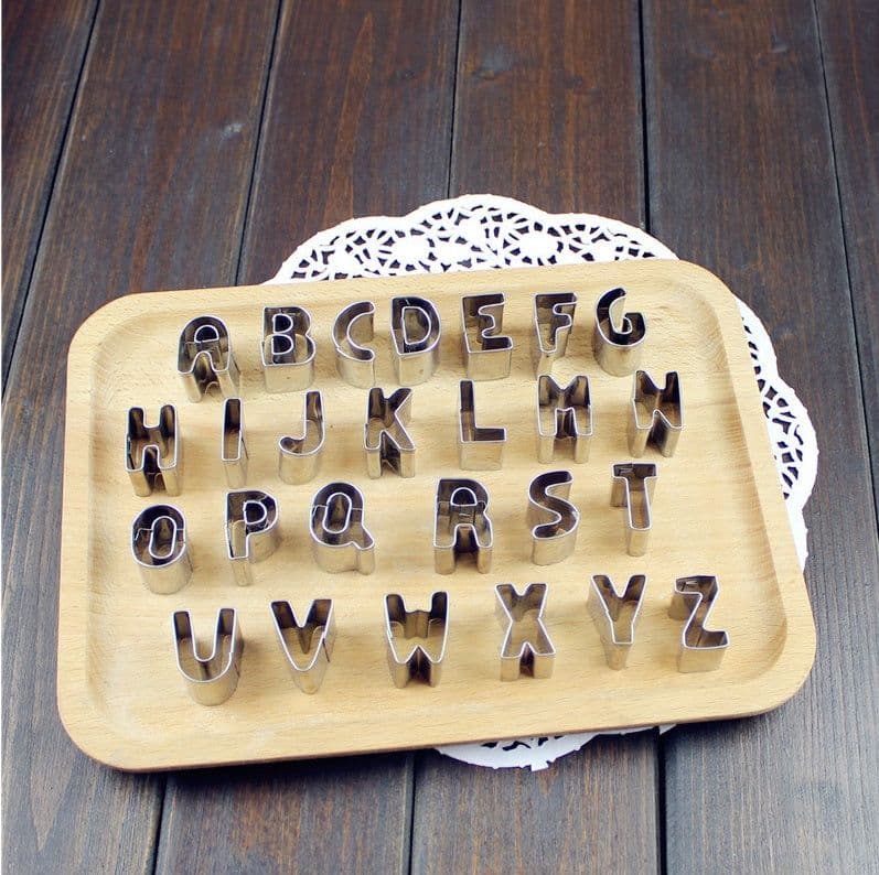 image-26 English Letters Stainless Steel Biscuit Mold Pineapple Mold Vegetable Cutting Cookie Mold Diy Baking Mold