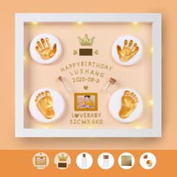 image-Baby Hand And Foot, Children's Hand And Foot, Diy Anniversary Photo Frame