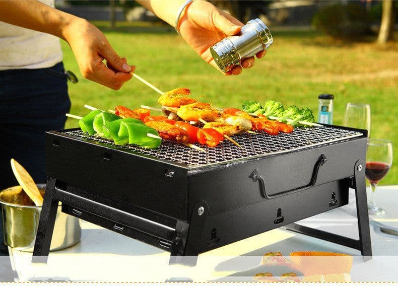 image-Barbecue Large Outdoor Barbecue Portable Charcoal Grill BBQ Barbecue Folding Barbecue Grill