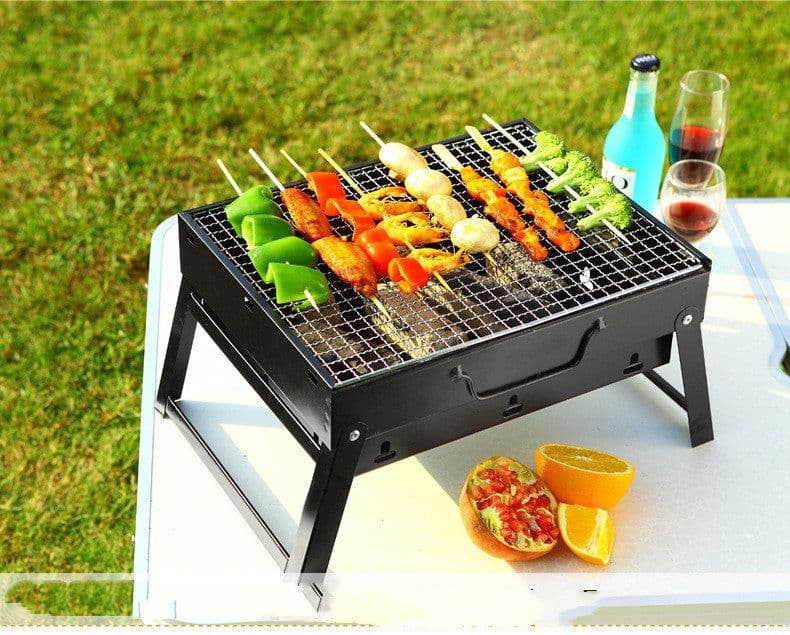 image-Barbecue Large Outdoor Barbecue Portable Charcoal Grill BBQ Barbecue Folding Barbecue Grill