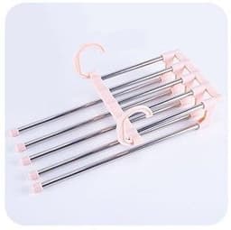 image-Household Multifunctional Stainless Steel Hanger, Two Hanging Pants Rack