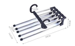 image-Household Multifunctional Stainless Steel Hanger, Two Hanging Pants Rack