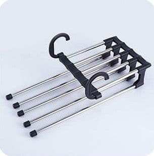 image-Household Multifunctional Stainless Steel Hanger, Two Hanging Pants Rack