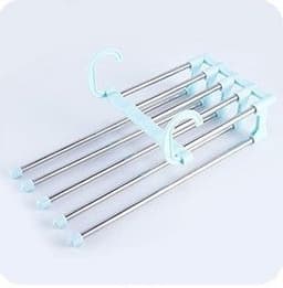 image-Household Multifunctional Stainless Steel Hanger, Two Hanging Pants Rack
