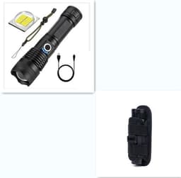 image-Strong Light Flashlight, Rechargeable, Zoom Power Display, Outdoor Super Bright And Portable