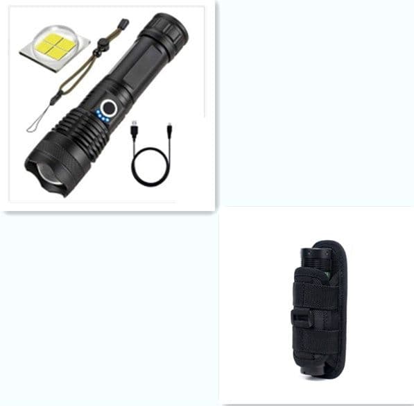 image-Strong Light Flashlight, Rechargeable, Zoom Power Display, Outdoor Super Bright And Portable