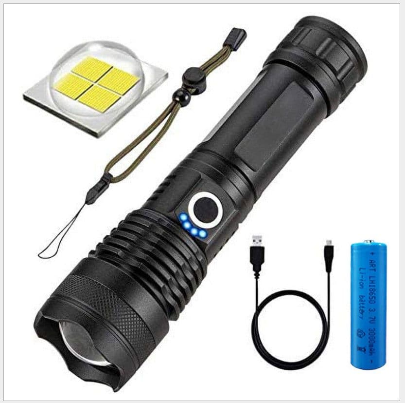 image-Strong Light Flashlight, Rechargeable, Zoom Power Display, Outdoor Super Bright And Portable