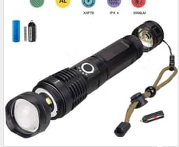 image-Strong Light Flashlight, Rechargeable, Zoom Power Display, Outdoor Super Bright And Portable