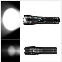 image-Strong Light Flashlight, Rechargeable, Zoom Power Display, Outdoor Super Bright And Portable