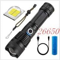 image-Strong Light Flashlight, Rechargeable, Zoom Power Display, Outdoor Super Bright And Portable