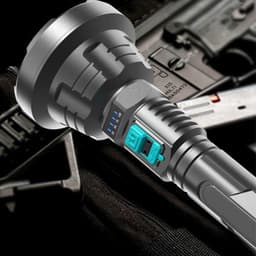 image-90000LM LED Flashlight Tactical Light Torch USB Rechargeable Super Bright Light