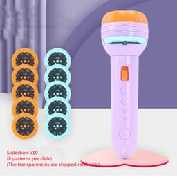 image-Cartoon Projection Flashlight 80 Patterns Creative Children Flashlight Toy Projector Baby Toys Bedtime Story Book