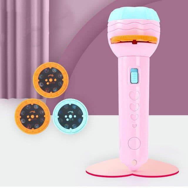 image-Cartoon Projection Flashlight 80 Patterns Creative Children Flashlight Toy Projector Baby Toys Bedtime Story Book