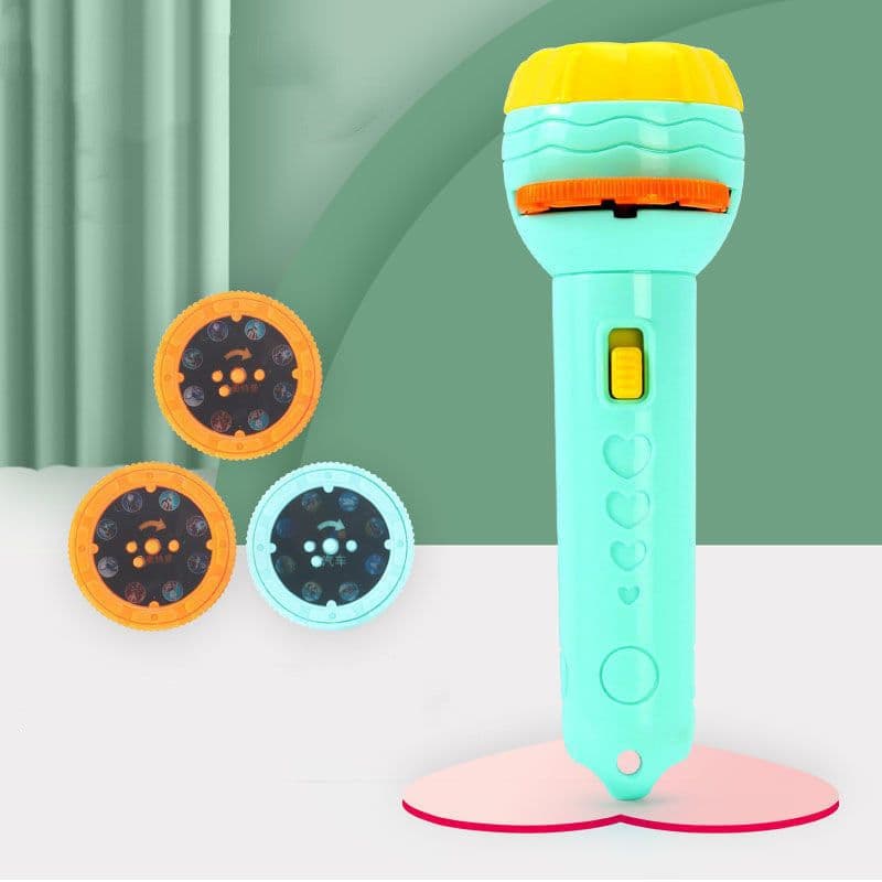 image-Cartoon Projection Flashlight 80 Patterns Creative Children Flashlight Toy Projector Baby Toys Bedtime Story Book