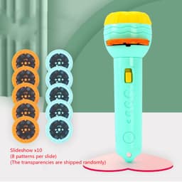 image-Cartoon Projection Flashlight 80 Patterns Creative Children Flashlight Toy Projector Baby Toys Bedtime Story Book