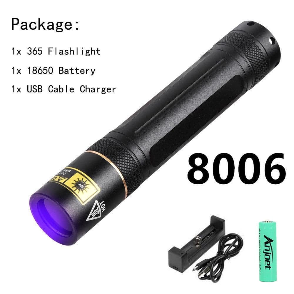 image-Y36 365nm 8006 365nm UV Fluorescent Agent Detection Woods Lamp Flashlight