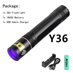 image-Y36 365nm 8006 365nm UV Fluorescent Agent Detection Woods Lamp Flashlight