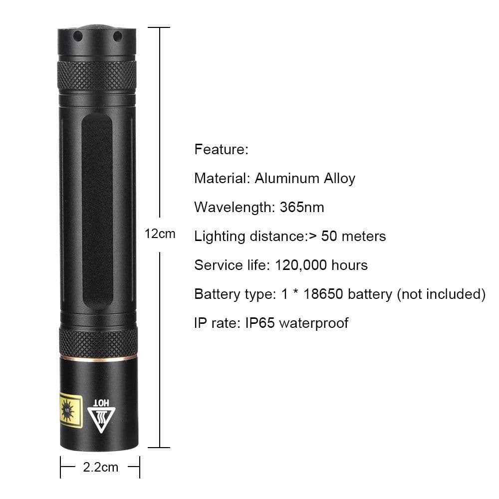 image-Y36 365nm 8006 365nm UV Fluorescent Agent Detection Woods Lamp Flashlight