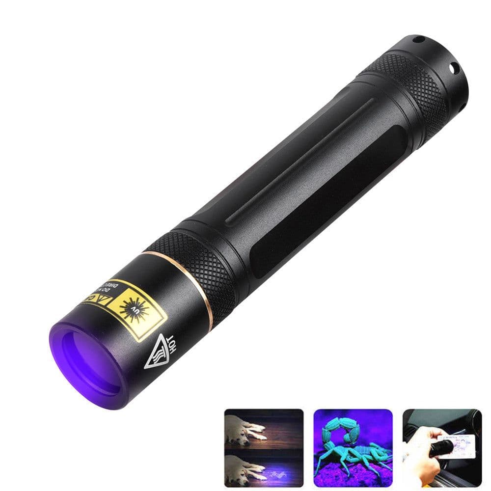 image-Y36 365nm 8006 365nm UV Fluorescent Agent Detection Woods Lamp Flashlight