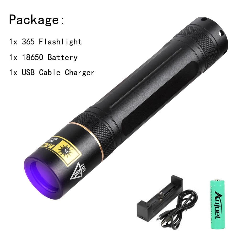 image-Y36 365nm 8006 365nm UV Fluorescent Agent Detection Woods Lamp Flashlight