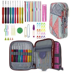 image-36 Styles Crochet Hook Set With Case Weaving Knitting Needles Set DIY Needle Arts Craft Sewing Tools Accessories For Women