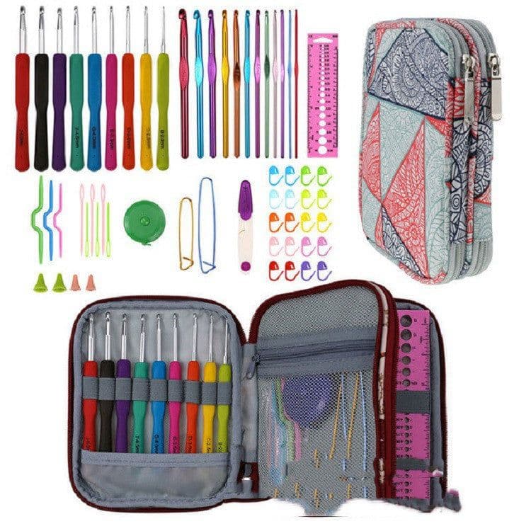 image-36 Styles Crochet Hook Set With Case Weaving Knitting Needles Set DIY Needle Arts Craft Sewing Tools Accessories For Women
