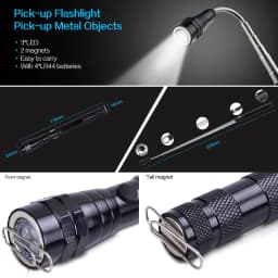 image-Flashlight Telescopic Rotating Aluminum Alloy LED Magnet To Pick Up Work Light