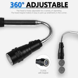 image-Flashlight Telescopic Rotating Aluminum Alloy LED Magnet To Pick Up Work Light