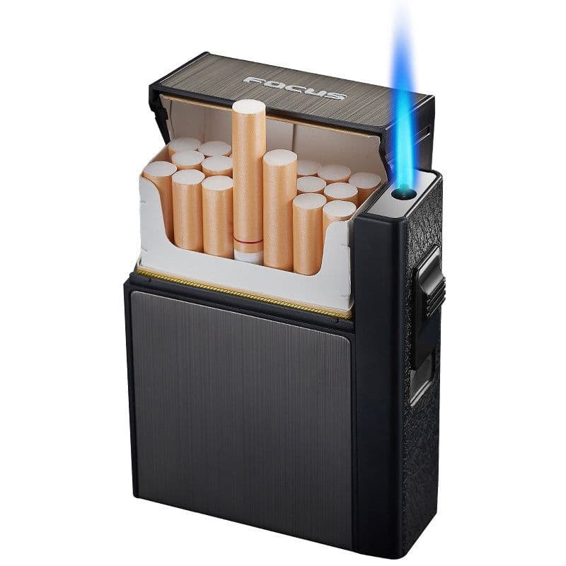 image-Cigarette Case Inflatable Windproof Lighter Portable Direct Flush