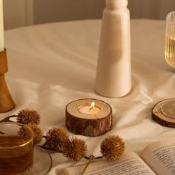 image-Simple Modern Pastoral Wood Candle Holder