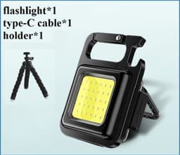 image-Mini Portable Flashlight Rechargeable Glare COB Keychain Light LED Work Light USB Charge Emergency Lamps Outdoor Camping Light
