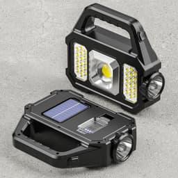 image-Outdoor Waterproof Solar Power Charger Flashlight Strong Light
