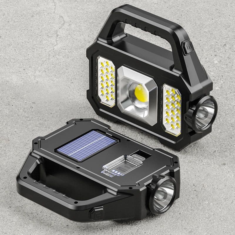 image-Outdoor Waterproof Solar Power Charger Flashlight Strong Light
