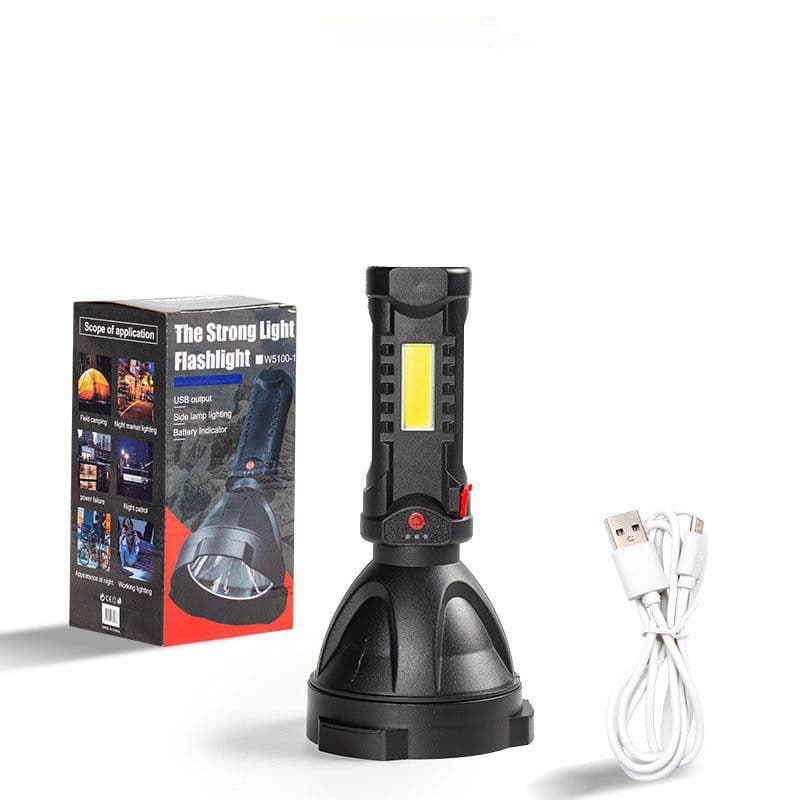 image-Plastic Outdoor USB Rechargeable Flashlight