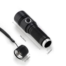 image-Ultra-thick Aluminum Alloy USB Rechargeable Flashlight