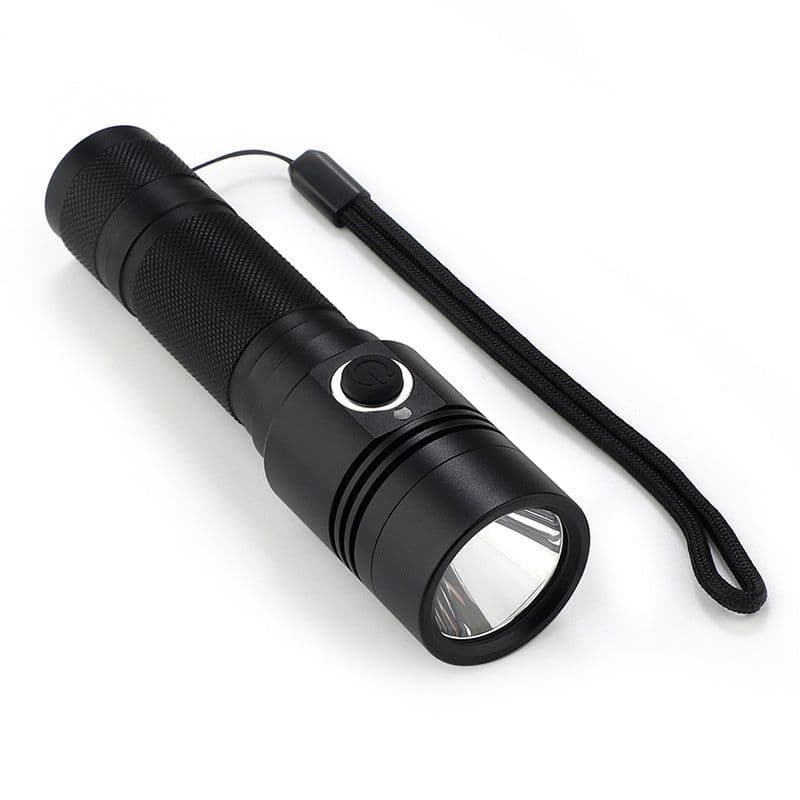 image-Ultra-thick Aluminum Alloy USB Rechargeable Flashlight