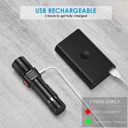 image-Telescopic Zoom USB Rechargeable T6 Strong Flashlight LED Outdoor Lighting