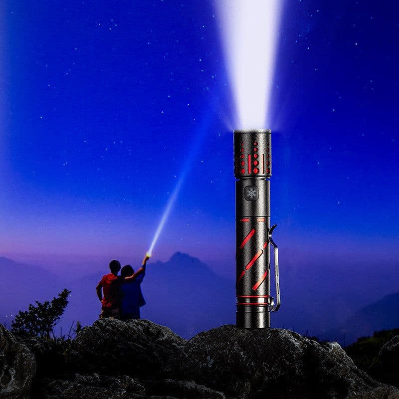 image-Rechargeable Zoom LED Laser Long Range Aluminum Alloy Outdoor Lighting Flashlight