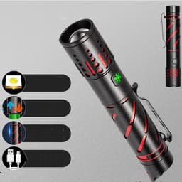 image-Rechargeable Zoom LED Laser Long Range Aluminum Alloy Outdoor Lighting Flashlight