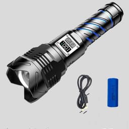 image-Aluminum Alloy Zoom Digital Display Flashlight