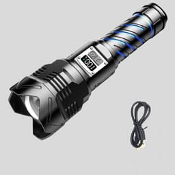 image-Aluminum Alloy Zoom Digital Display Flashlight