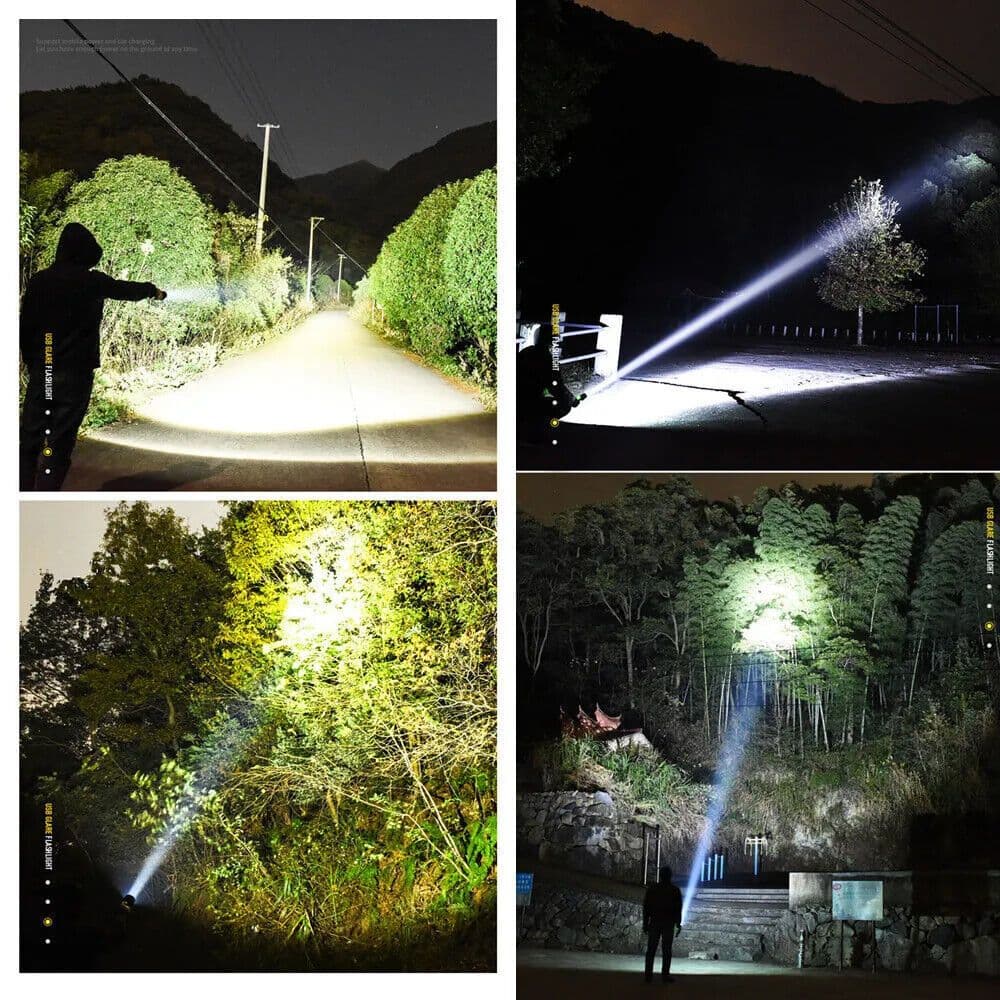 image-High Power 12000000 Lumen Ultra Bright Aluminum Flashlight LED Rechargeable UK