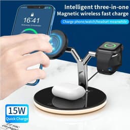 image-Compatible with Apple , Magnetic Suction Wireless Charger Three In One Wireless Charger