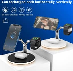 image-Compatible with Apple , Magnetic Suction Wireless Charger Three In One Wireless Charger