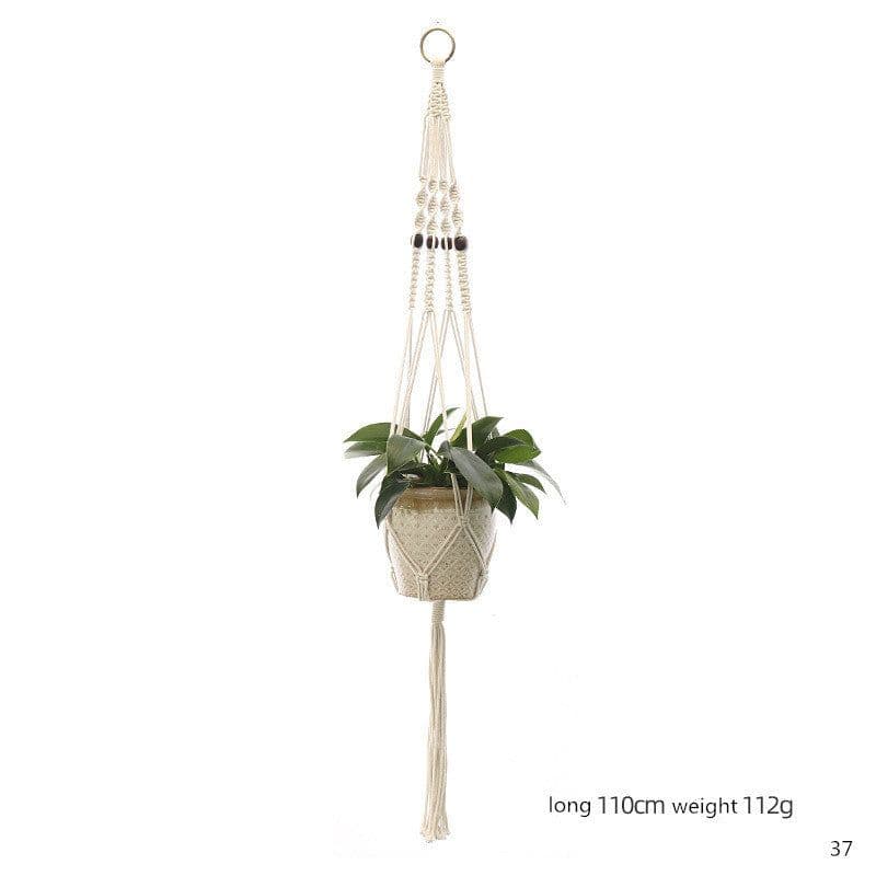 image-Flower Pot Net Bag Creative Gardening Green Plant Flower Pot Hanging Basket